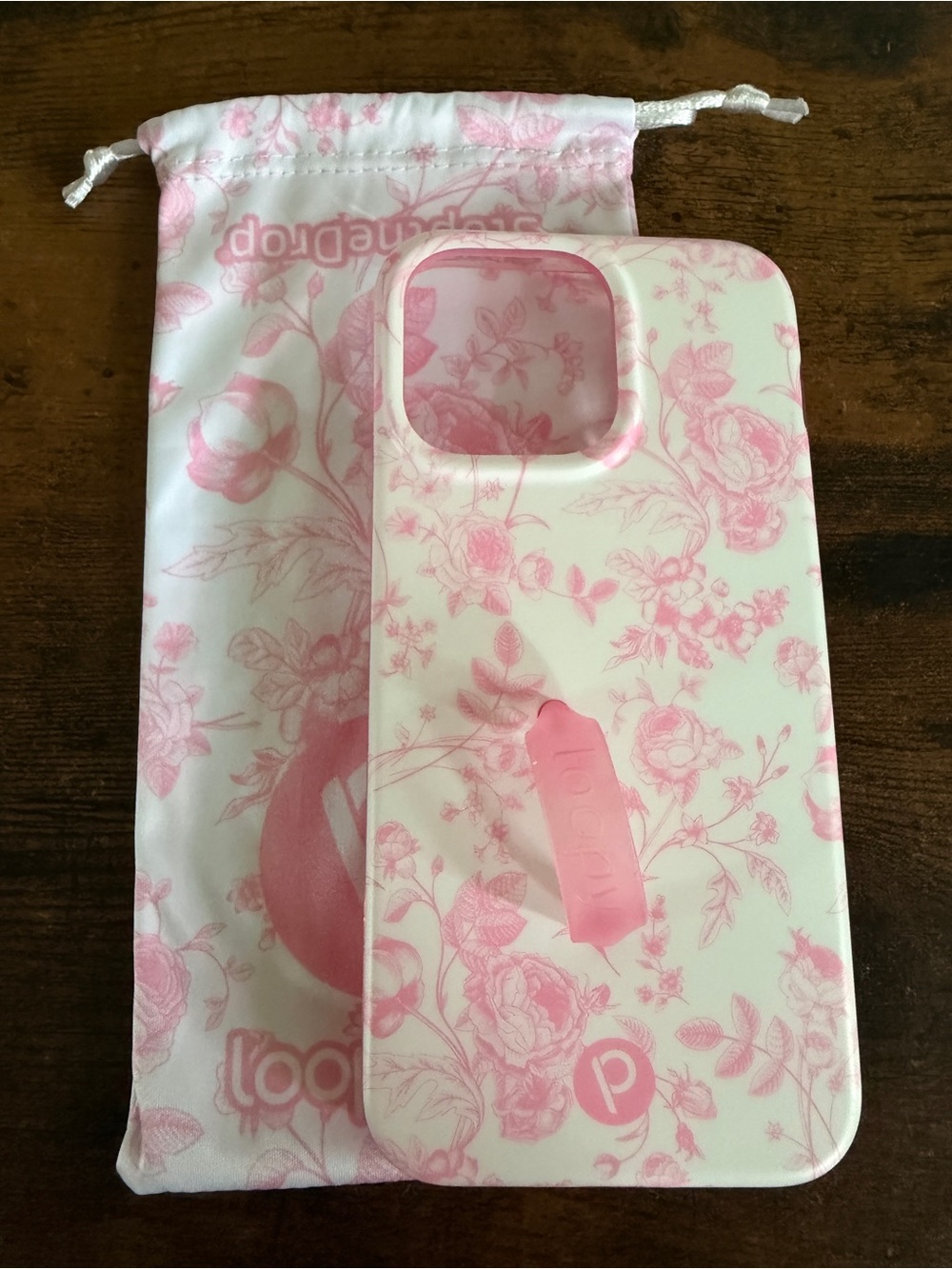 Loopy Case Pink Floral Phone Case with Matching Pink Pouch